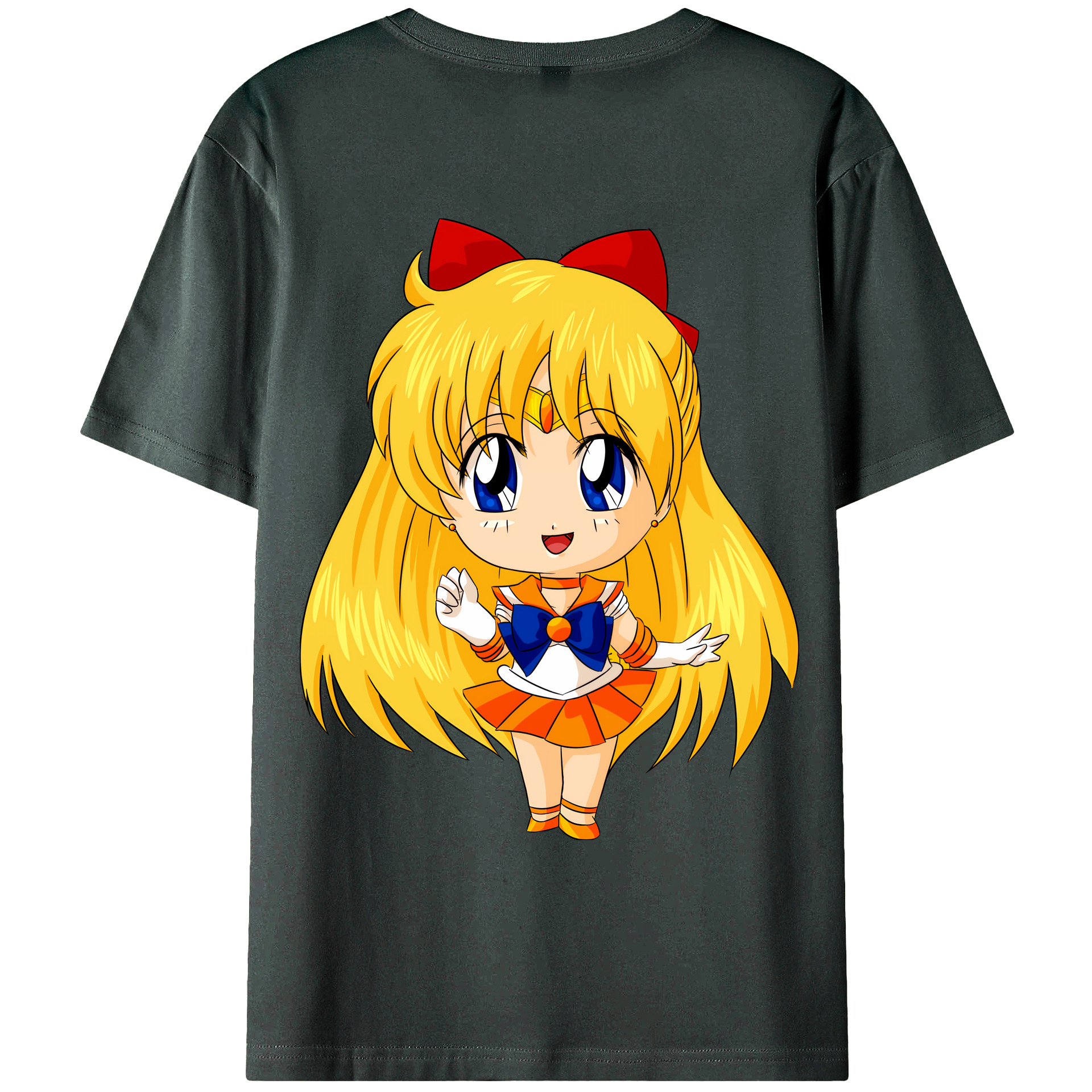 （画像用） 美少女戦士セーラームーン 愛野 美奈子 あいの みなこ Sailor Moon Aino Minako 綿100％ メンズ半袖Tシャツ（バックプリント） 通気性